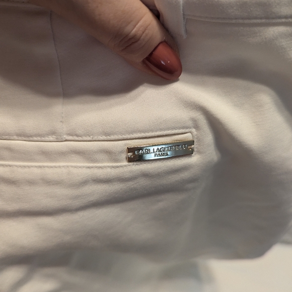 Karl lagerfield white ankle pants size 12 - Picture 3 of 8